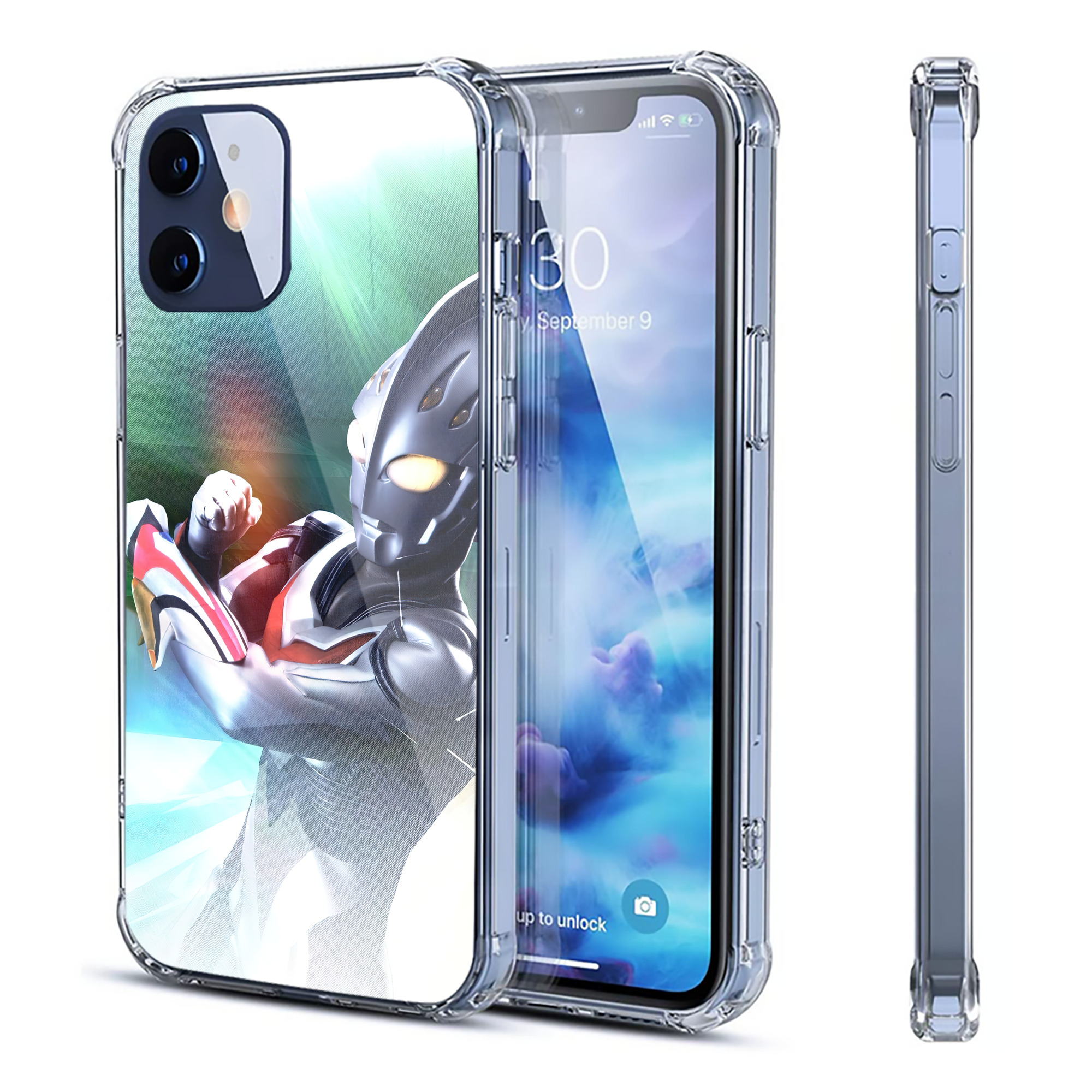 （画像用） ウルトラマン Ultraman 【iPhone 12シリーズ対応】透明スマホケース（クリアソフトケース）